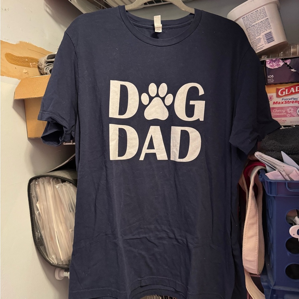 Dog Dad T-Shirt - Navy with White Print